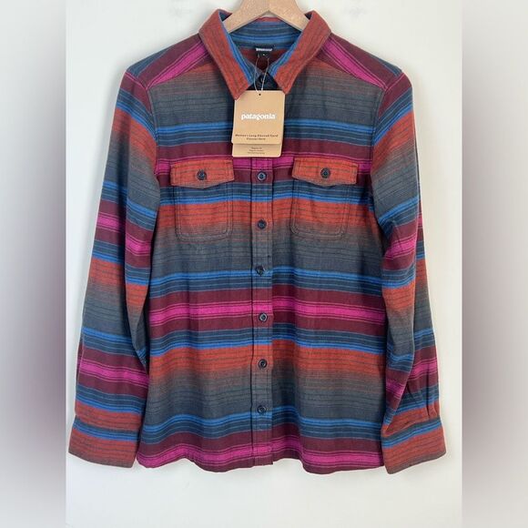 NWT Patagonia Long-Sleeved Fjord Flannel Shirt Aztec Print Sz 6 Womens - Picture 5 of 11